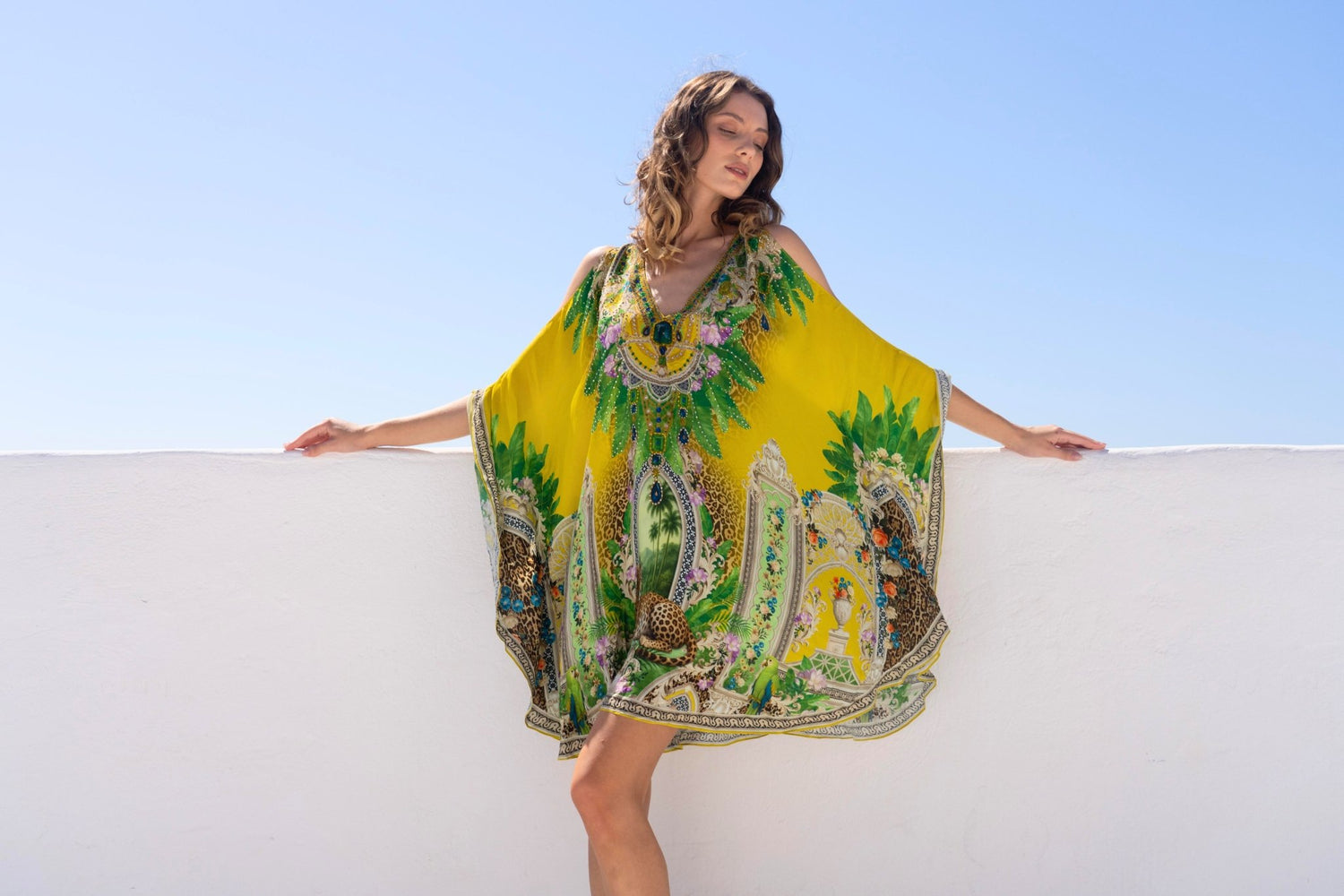 GOLDEN PALMS KAFTAN DRESS - Czarina