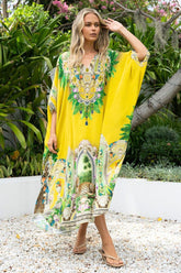 GOLDEN PALMS MIDI KAFTAN - Czarina