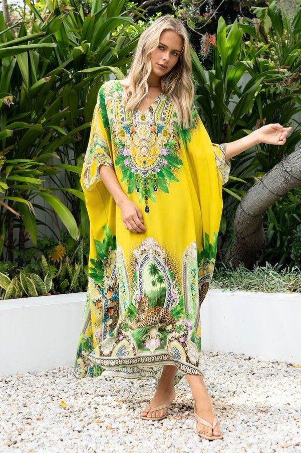 GOLDEN PALMS MIDI KAFTAN - Czarina