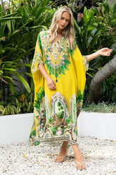GOLDEN PALMS MIDI KAFTAN - Czarina