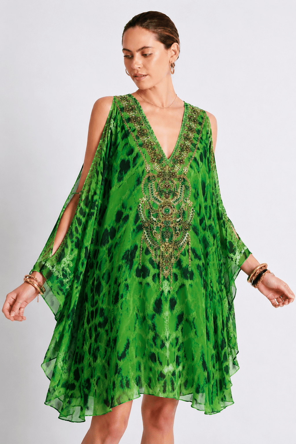 GREEN TIGRESS KAFTAN DRESS - Czarina