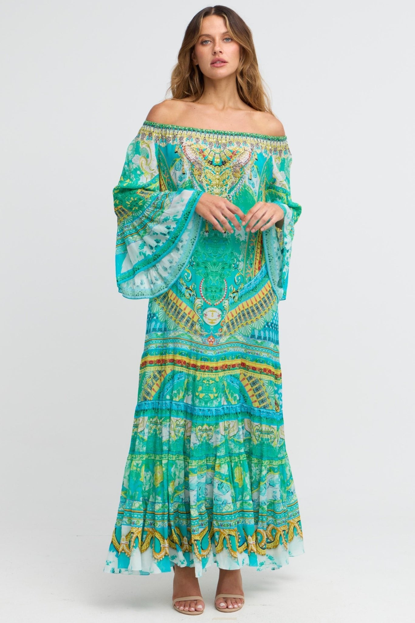 Isle Of Dreams Off Shoulder Maxi Dress - Czarina