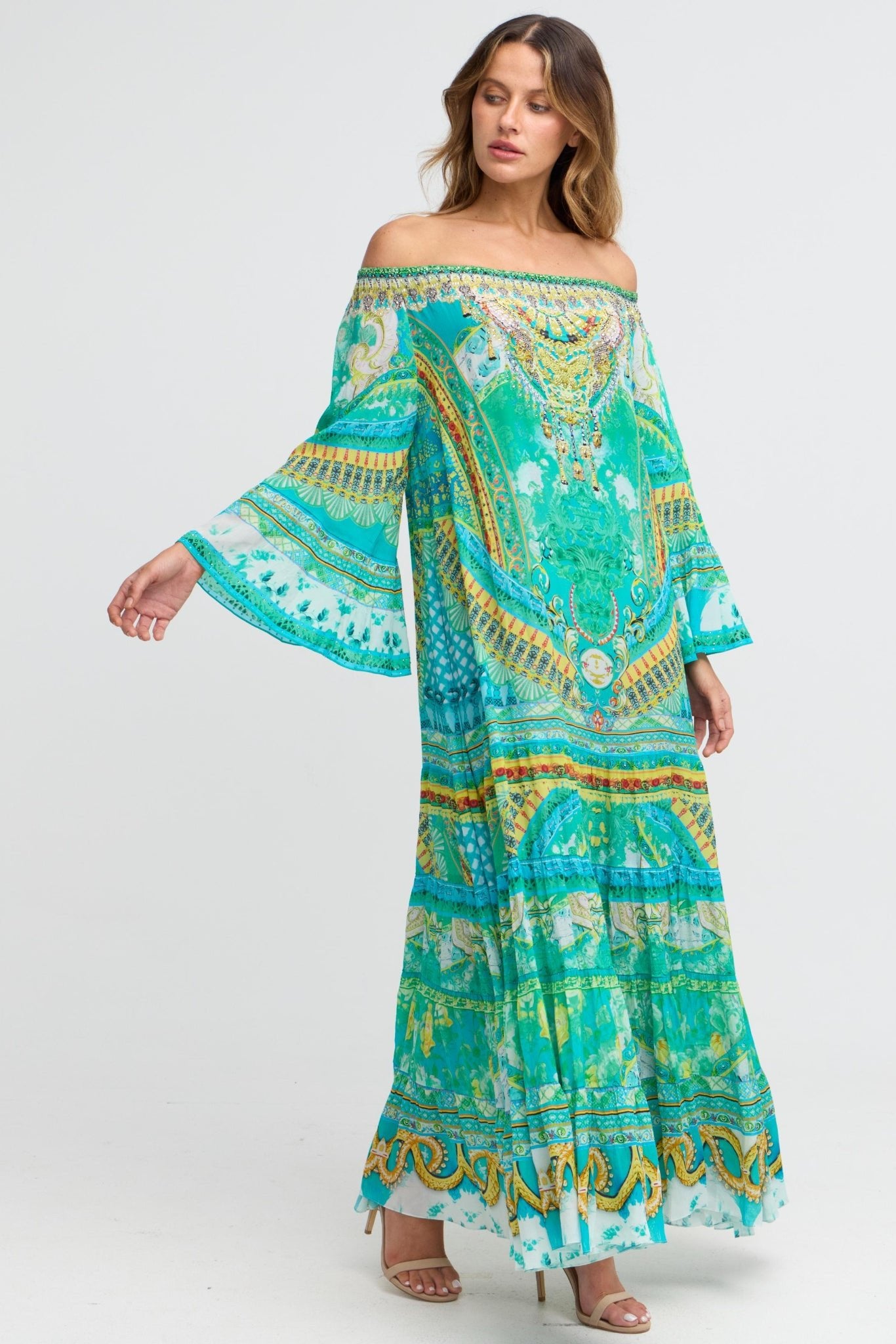 Isle Of Dreams Off Shoulder Maxi Dress - Czarina