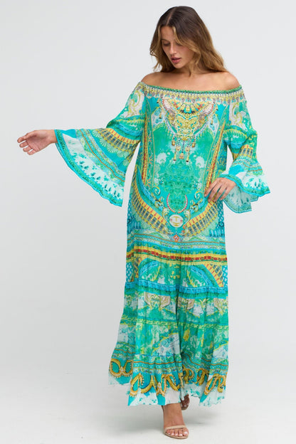 Isle Of Dreams Off Shoulder Maxi Dress - Czarina