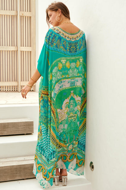 Isle Of Dreams Round - neck Long Kaftan - Czarina