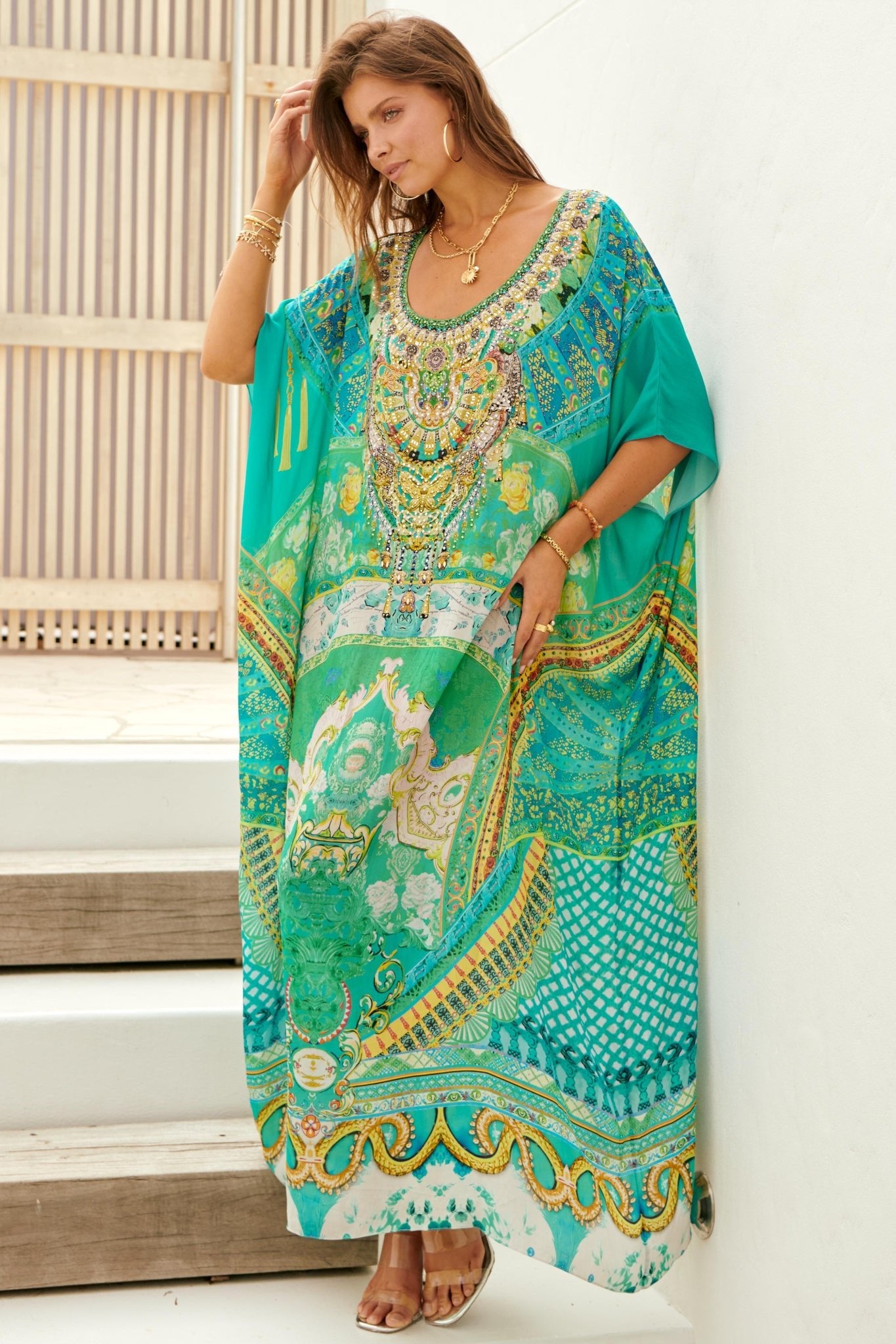 Isle Of Dreams Round - neck Long Kaftan - Czarina