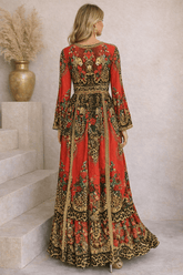 LEOPARDESS MAXI DRESS W FLARE SLEEVES - Czarina