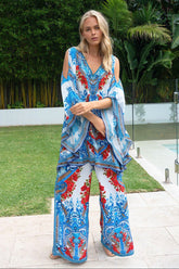 LOST IN AZURE KAFTAN DRESS SET - Czarina