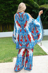 LOST IN AZURE KAFTAN DRESS SET - Czarina