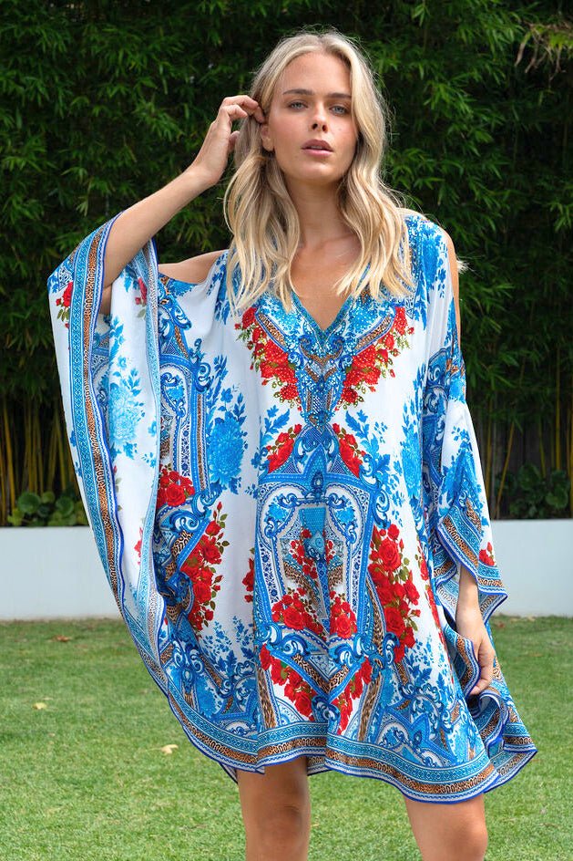LOST IN AZURE KAFTAN DRESS SET - Czarina