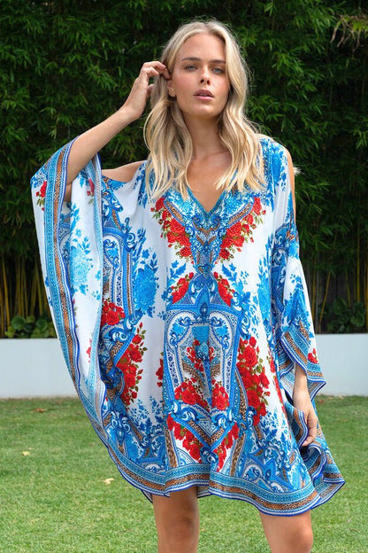 LOST IN AZURE KAFTAN DRESS SET - Czarina
