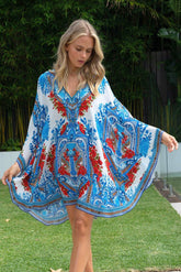 LOST IN AZURE KAFTAN DRESS - Czarina