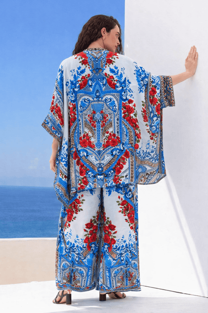 LOST IN AZURE KAFTAN TOP W SLEEVES - Czarina