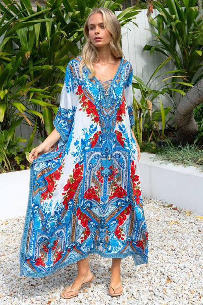 LOST IN AZURE MEDIUM KAFTAN - Czarina