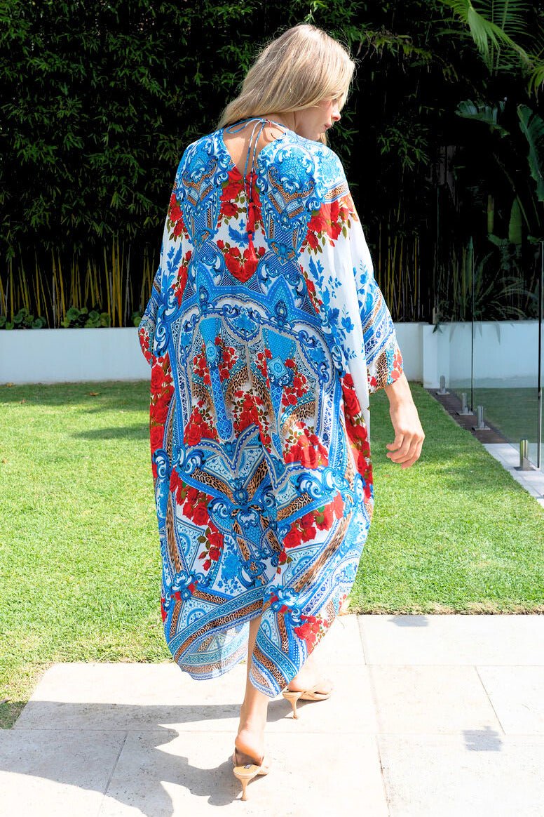 LOST IN AZURE MIDI TAB KAFTAN - Czarina