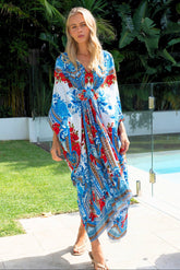 LOST IN AZURE MIDI TAB KAFTAN - Czarina