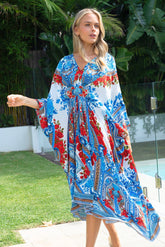LOST IN AZURE MIDI TAB KAFTAN - Czarina