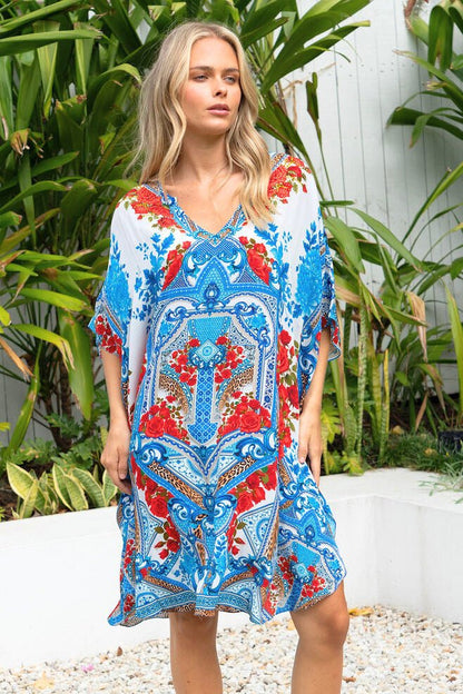 LOST IN AZURE RB SHORT KAFTAN - Czarina