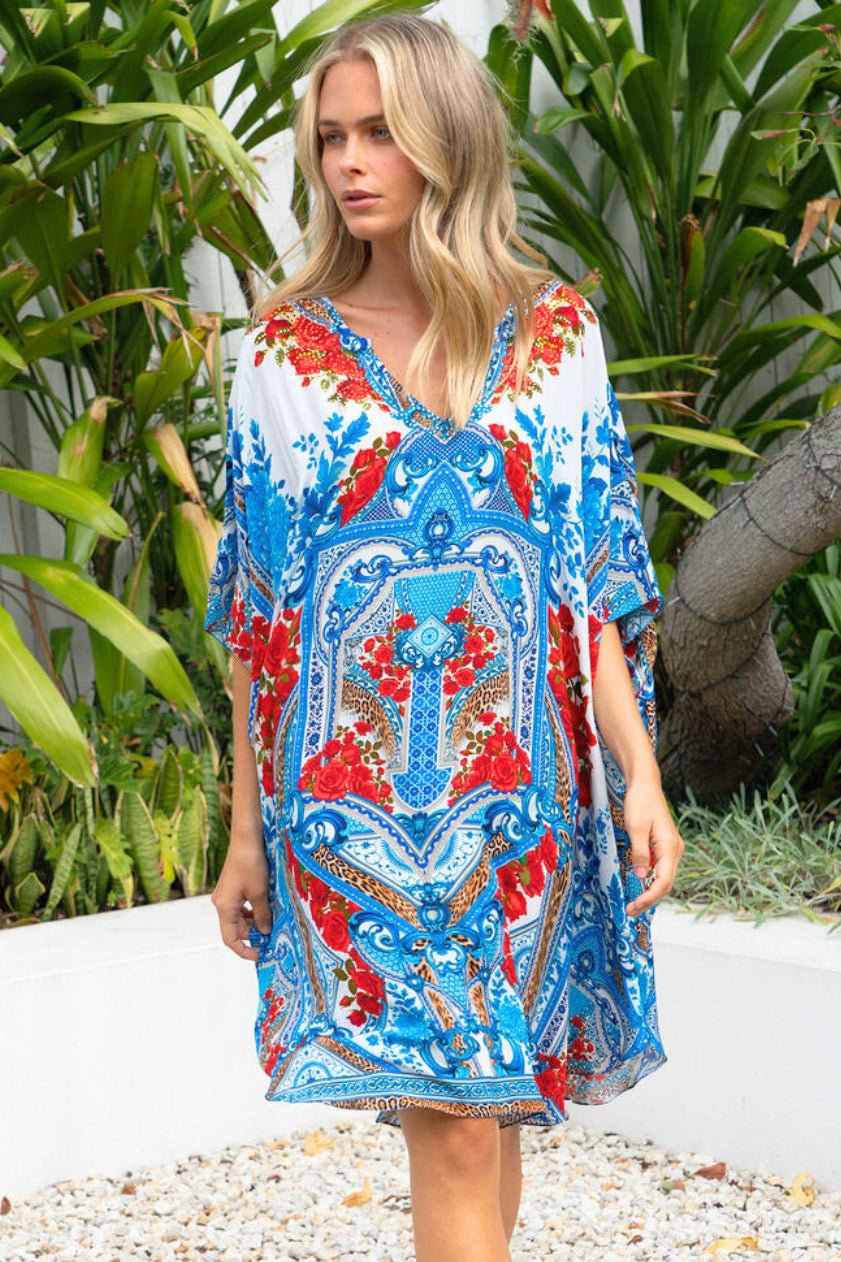 LOST IN AZURE RB SHORT KAFTAN - Czarina