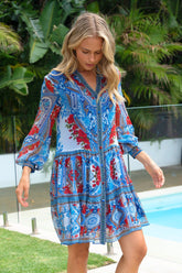 LOST IN AZURE SHIRT DRESS - Czarina