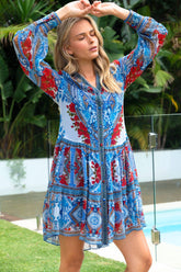 LOST IN AZURE SHIRT DRESS - Czarina