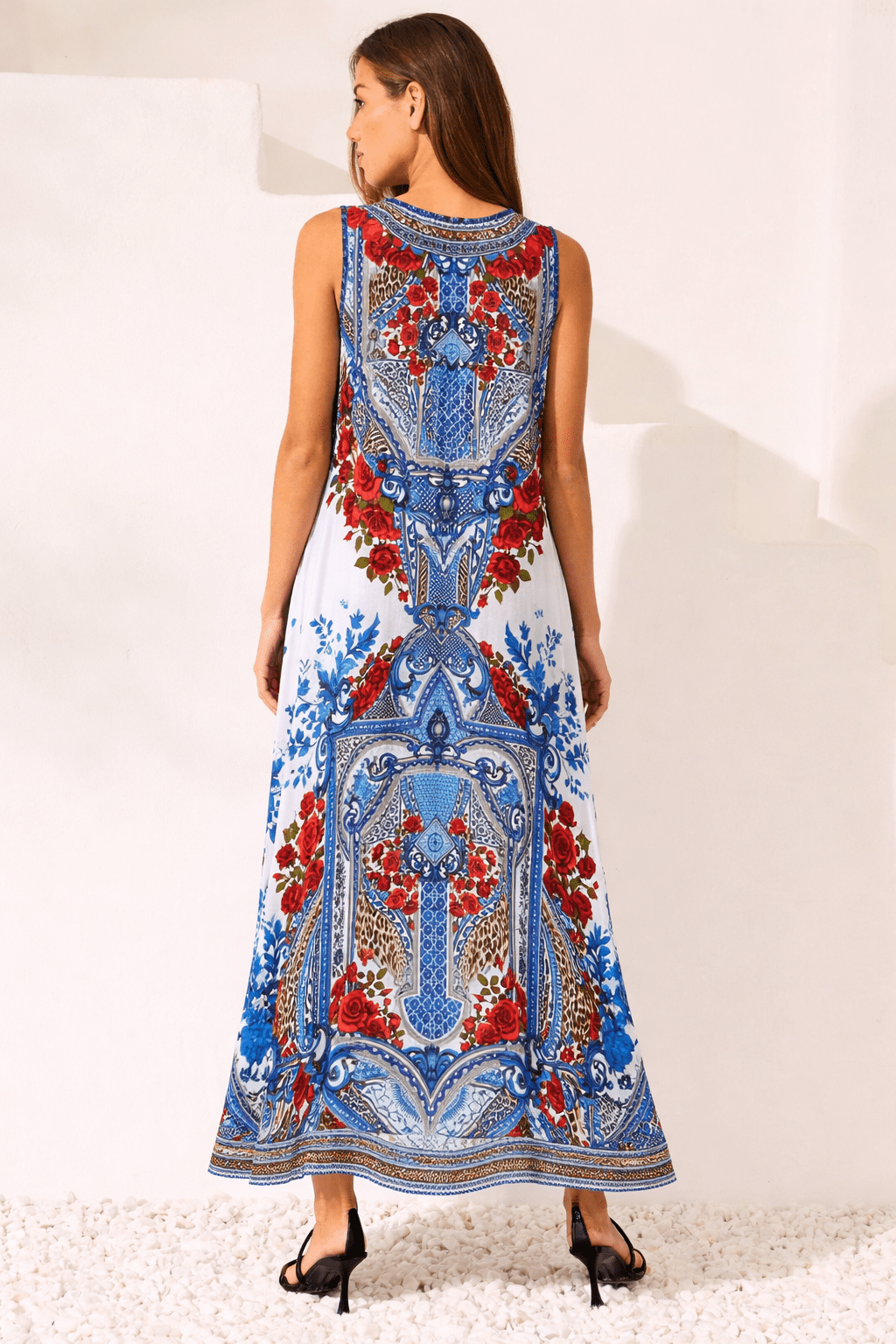 LOST IN AZURE SLEEVELESS DRESS - Czarina