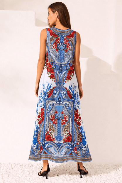 LOST IN AZURE SLEEVELESS DRESS - Czarina
