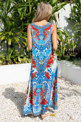 LOST IN AZURE SLEEVELESS DRESS - Czarina