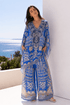 MEDITERRANEAN BLUES KAFTAN DRESS SET - Czarina