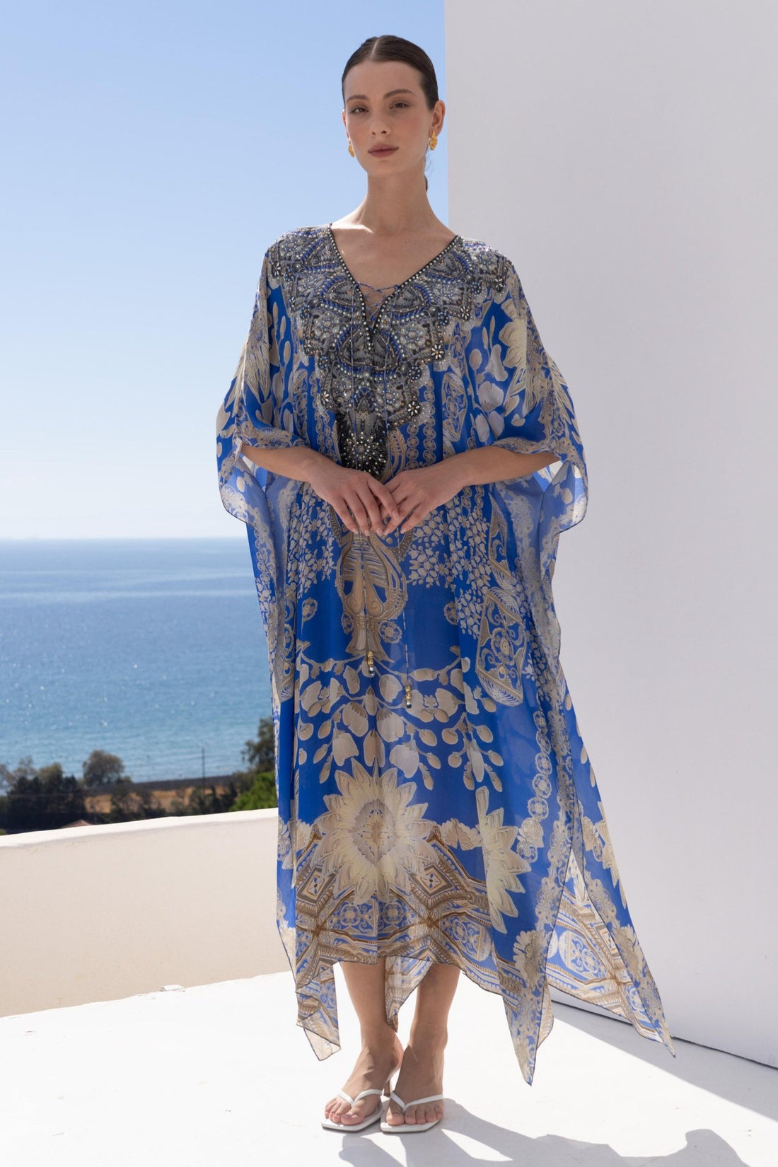 MEDITERRANEAN BLUES MEDIUM KAFTAN - Czarina
