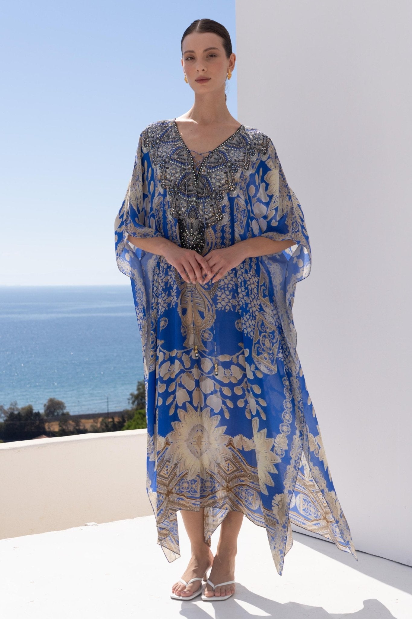 MEDITERRANEAN BLUES MEDIUM KAFTAN - Czarina