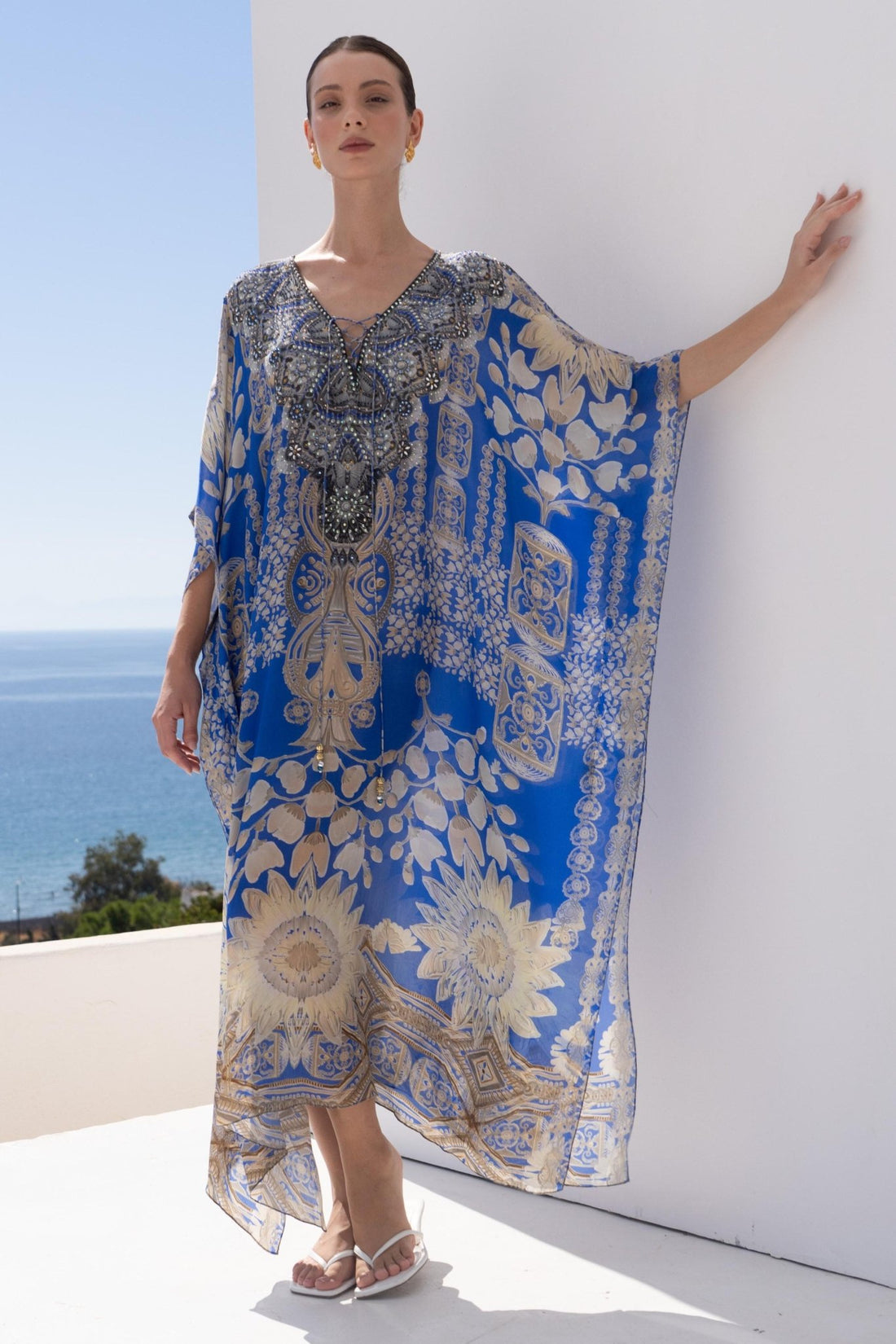 MEDITERRANEAN BLUES MEDIUM KAFTAN - Czarina