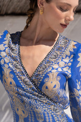 MEDITERRANEAN BLUES WRAP DRESS - Czarina