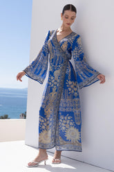 MEDITERRANEAN BLUES WRAP DRESS - Czarina