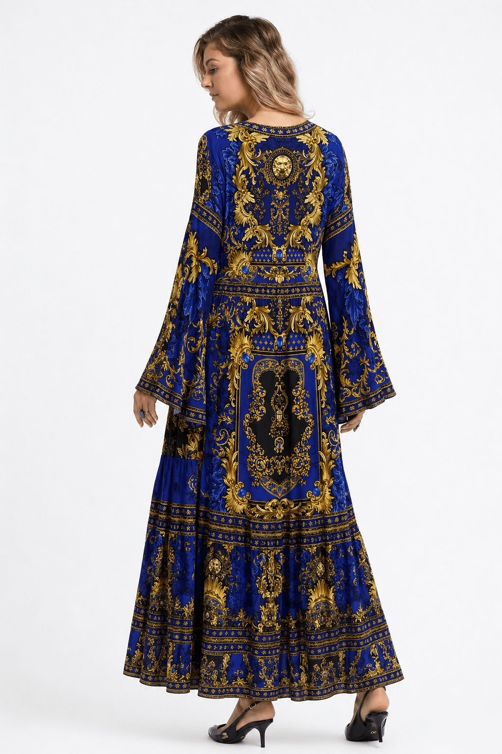 MIDNIGHT BLUE MAXI W BELL SLEEVES - Czarina