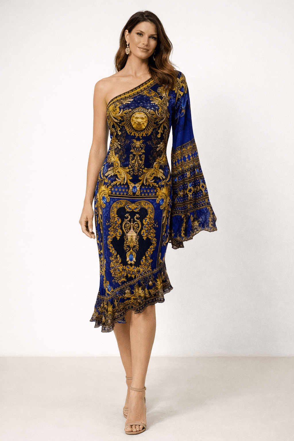 Midnight Blue One Shoulder Dress - Czarina