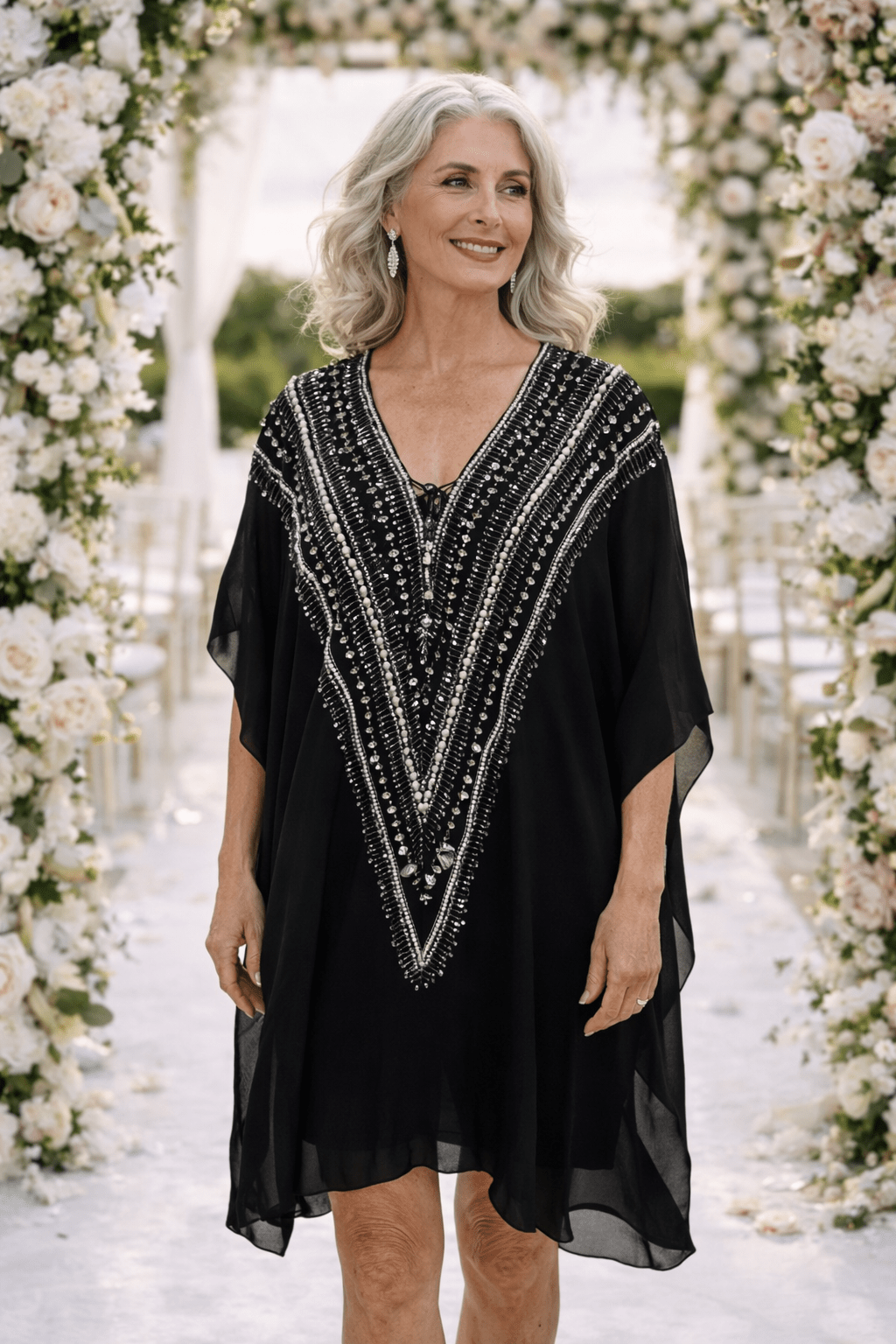 Midnight Muse Silk Short Kaftan - Czarina