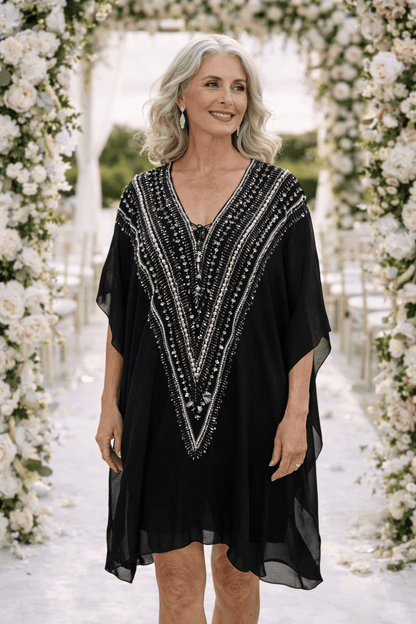 Midnight Muse Silk Short Kaftan - Czarina