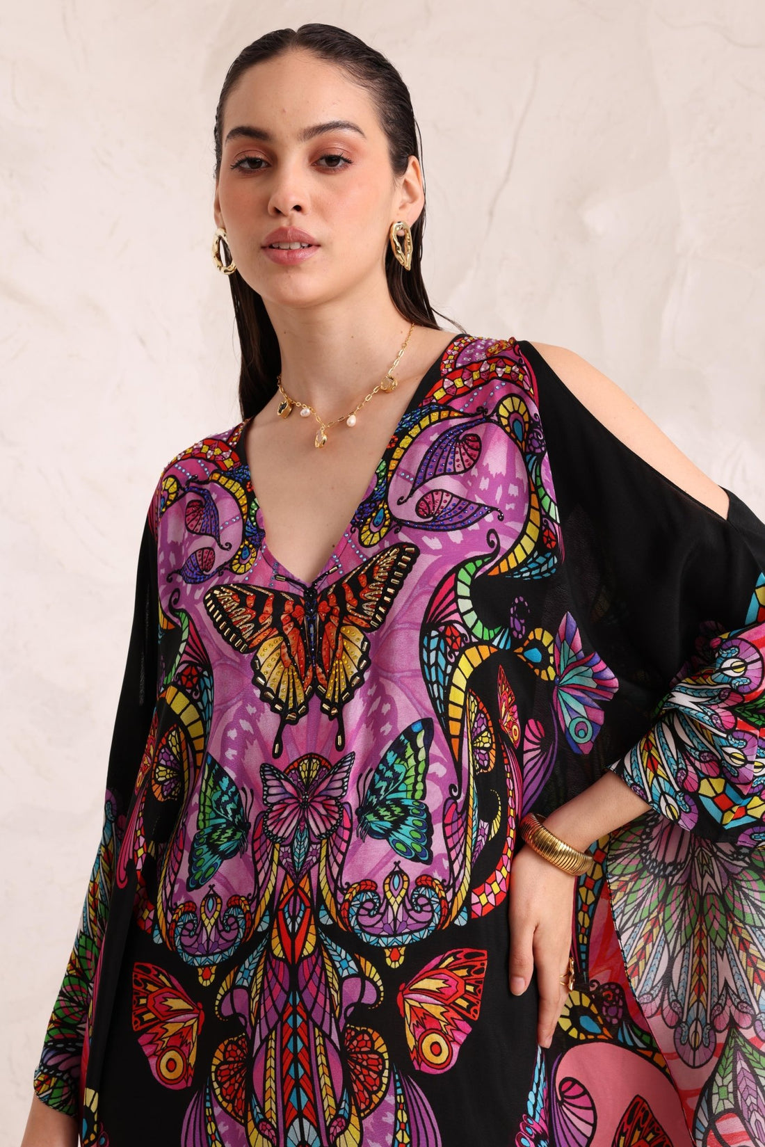 Midnight Wings Kaftan Dress - Czarina