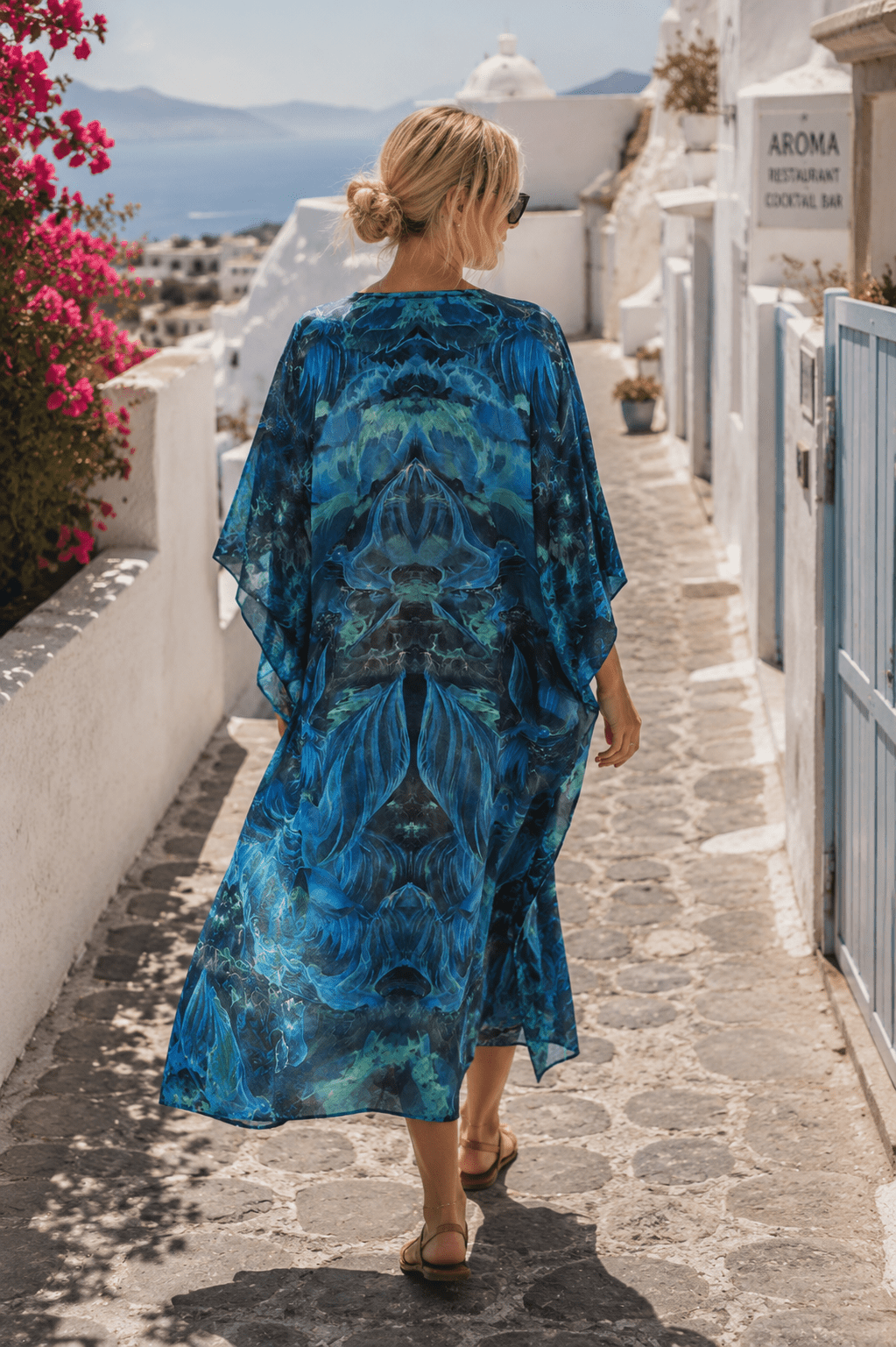 NEON CITY 100% SILK MIDI KAFTAN - Czarina