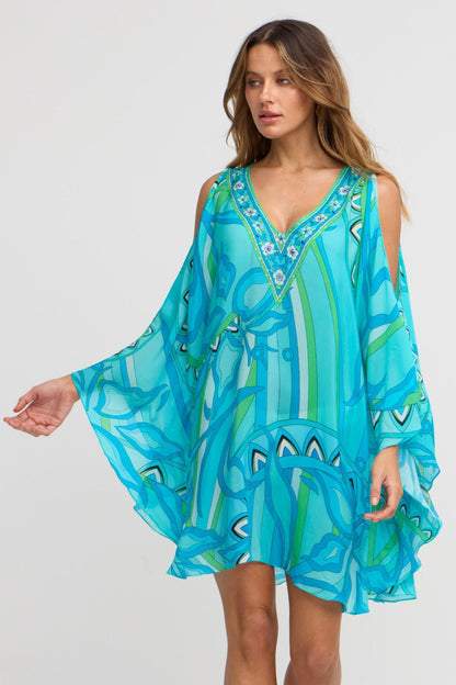 OCEANIC BLUES KAFTAN DRESS - Czarina