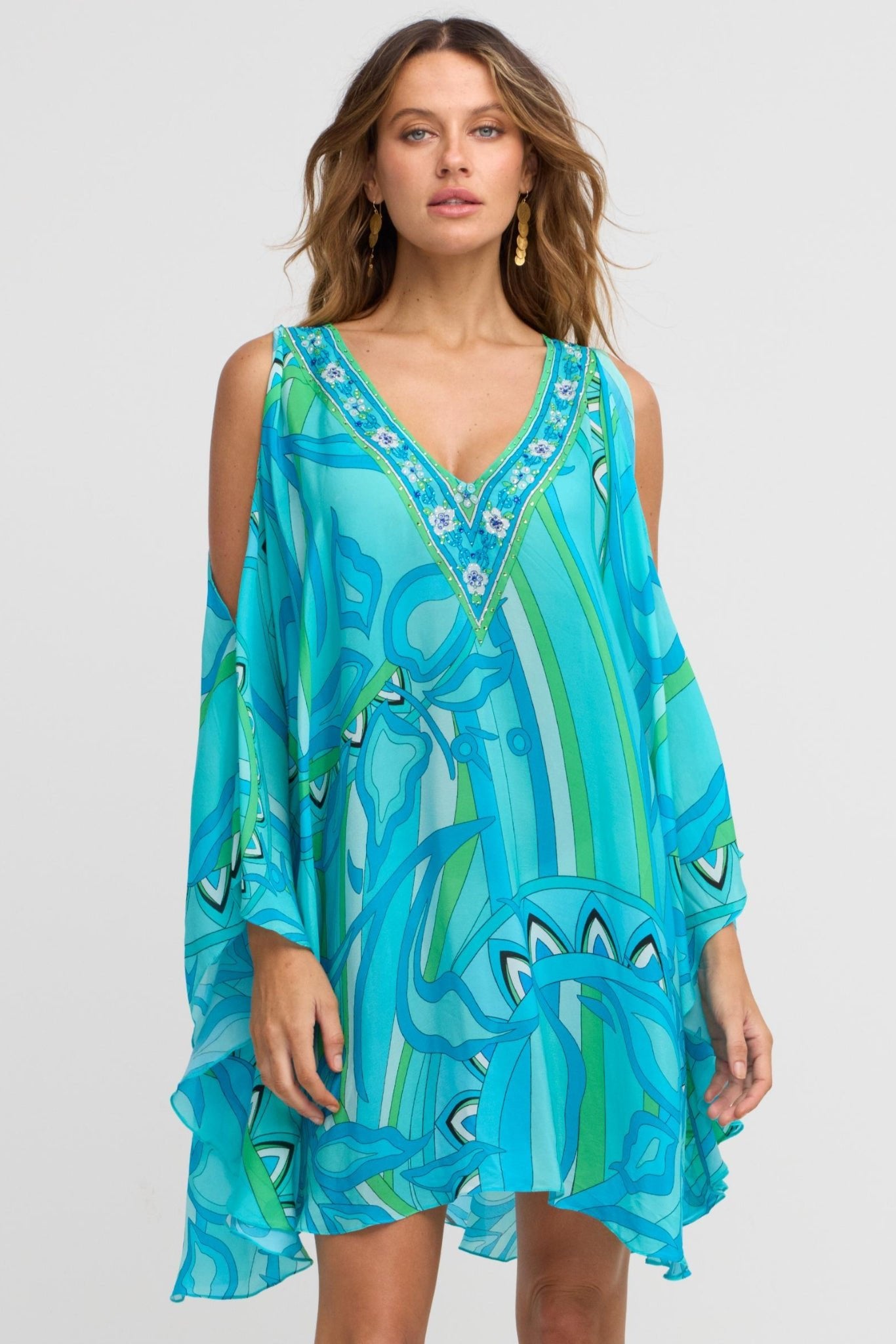 OCEANIC BLUES KAFTAN DRESS - Czarina