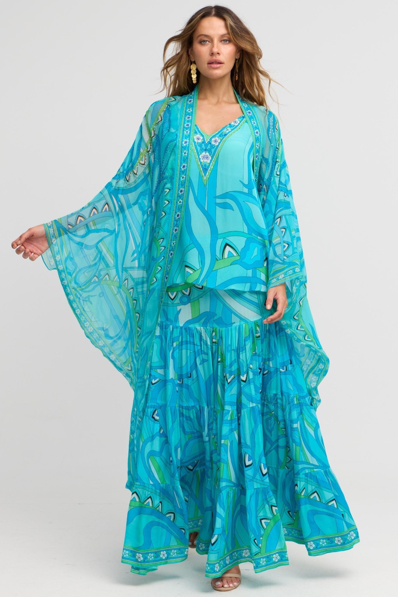 OCEANIC BLUES MAXI SIRT W SIDE SLIT - Czarina