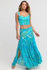 OCEANIC BLUES MAXI SIRT W SIDE SLIT - Czarina