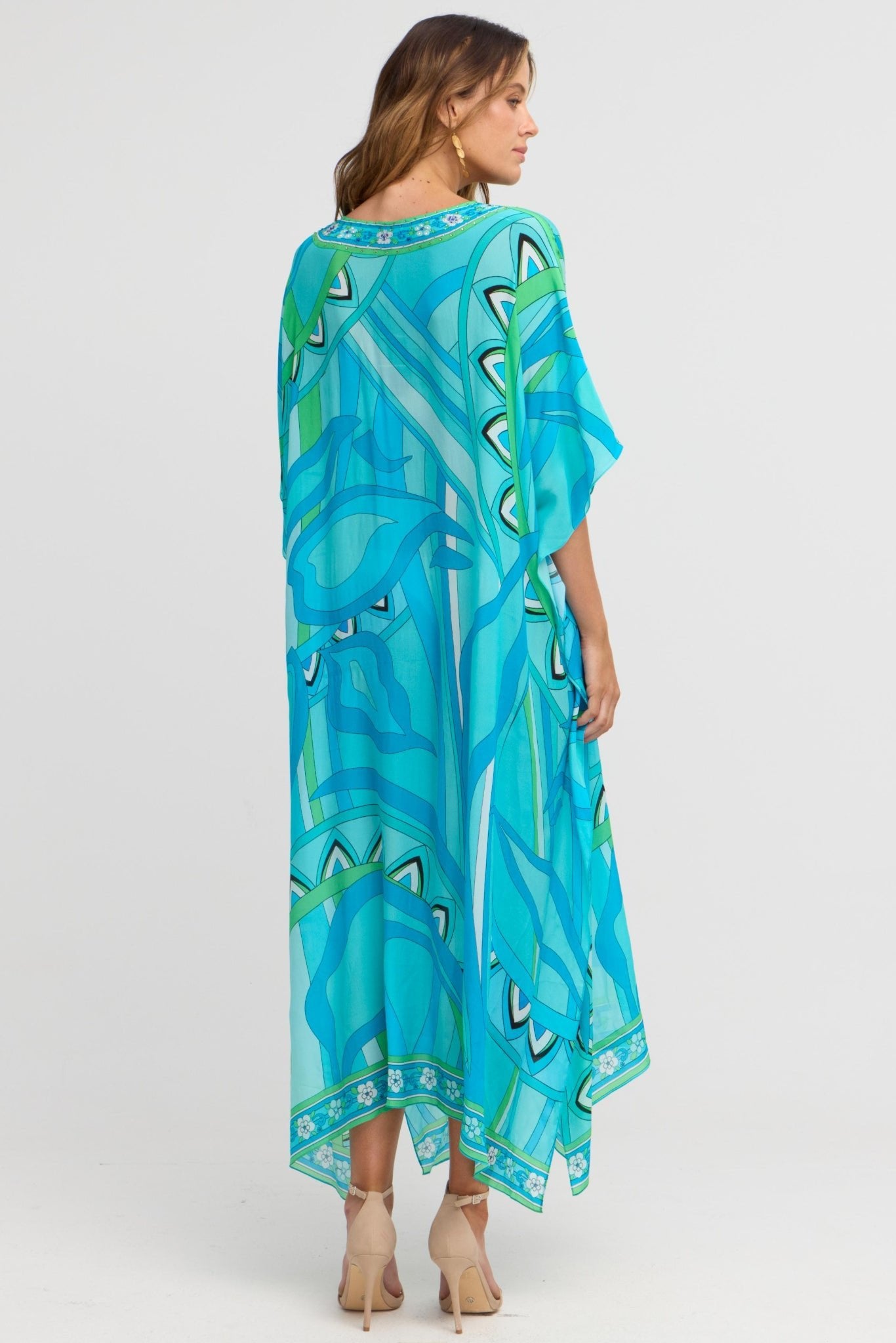 OCEANIC BLUES MEDIUM KAFTAN - Czarina