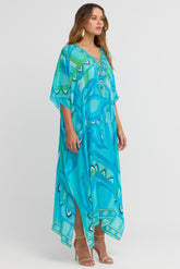 OCEANIC BLUES MEDIUM KAFTAN - Czarina