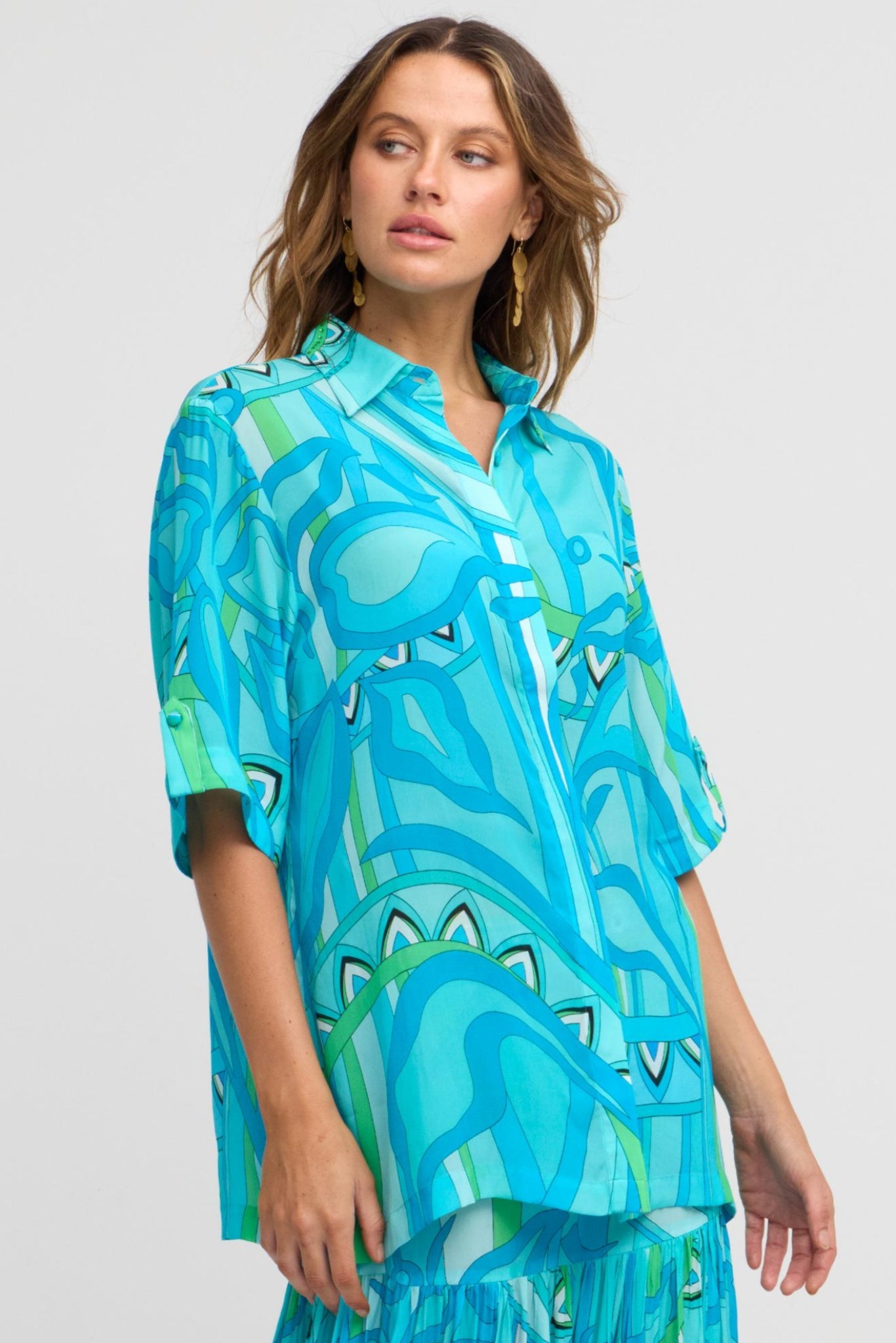 OCEANIC BLUES SHORT SLEEVE SHIRT - Czarina