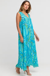 OCEANIC BLUES SLEEVELESS DRESS - Czarina