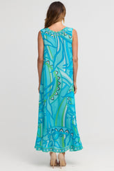 OCEANIC BLUES SLEEVELESS DRESS - Czarina