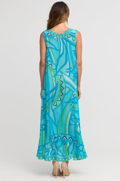 OCEANIC BLUES SLEEVELESS DRESS - Czarina